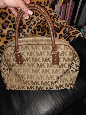 Michael Kors Brown Monogram Satchel Bag